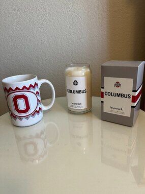 Ohio Buckeyes Candle and Mug - both brand new